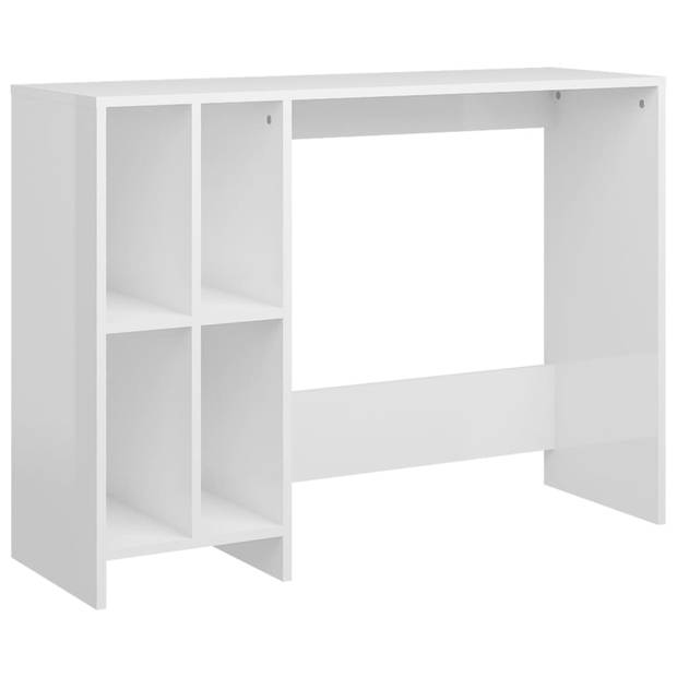 The Living Store Bureau - Hoogglans wit - 102.5 x 35 x 75 cm - Met 4 schappen