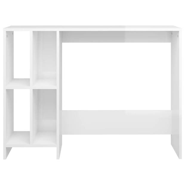 The Living Store Bureau - Hoogglans wit - 102.5 x 35 x 75 cm - Met 4 schappen