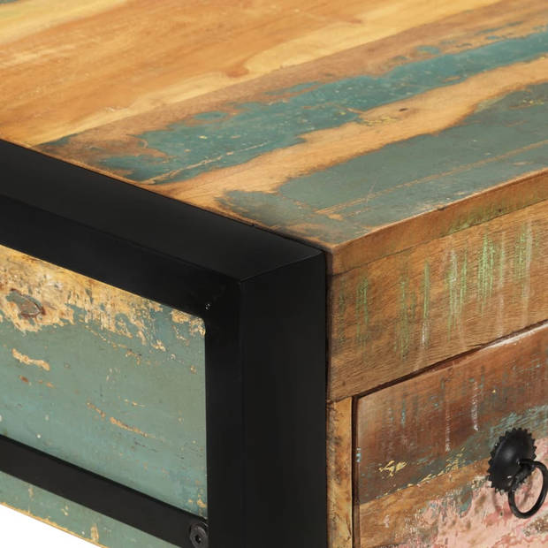 The Living Store Vintage Bureau - Gerecycled hout - Stalen frame - 110 x 50 x 77 cm - Handgemaakt