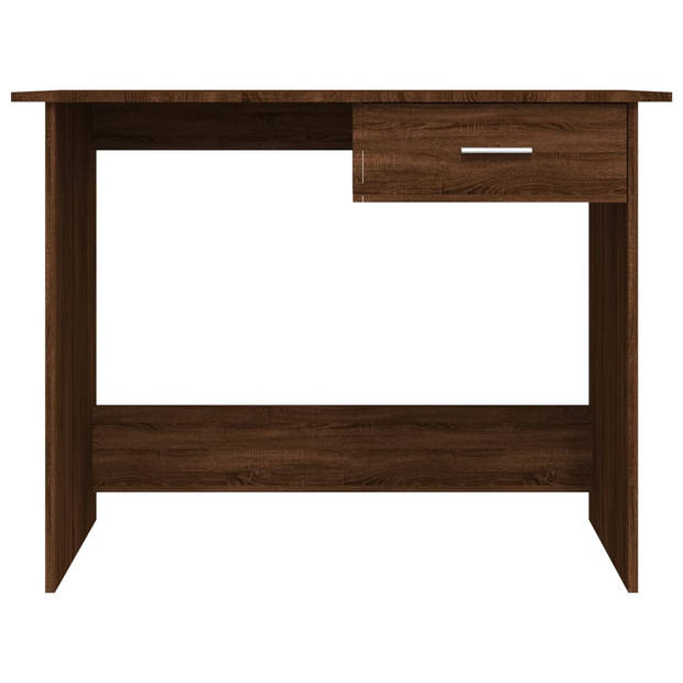 The Living Store Bureau Bruineiken - Schrijftafel met lade - 100 x 50 x 76 cm - Multifunctioneel