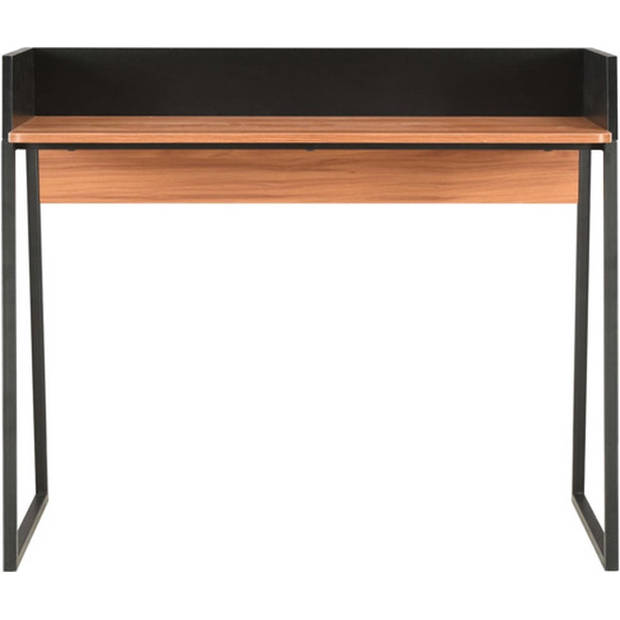 The Living Store Bureau Strak - Hoekbureau 90x60x88cm - Bewerkt hout en gepoedercoat staal