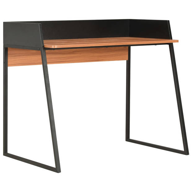 The Living Store Bureau Strak - Hoekbureau 90x60x88cm - Bewerkt hout en gepoedercoat staal