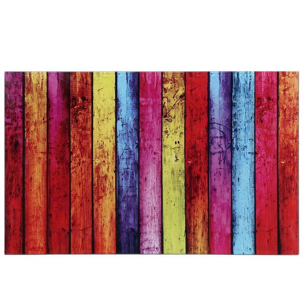 The Living Store Bureau Rainbow - Bureau - 80 x 50 x 75 cm - Gehard glas - IJzeren frame