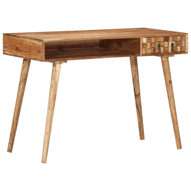 The Living Store Houten Bureau - Massief acaciahout - 115 x 50 x 76 cm - Inclusief lade en vak