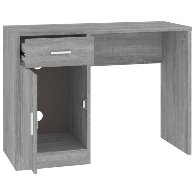 The Living Store Bureau - Grijs Sonoma Eiken - 100 x 40 x 73 cm - Duurzaam Hout