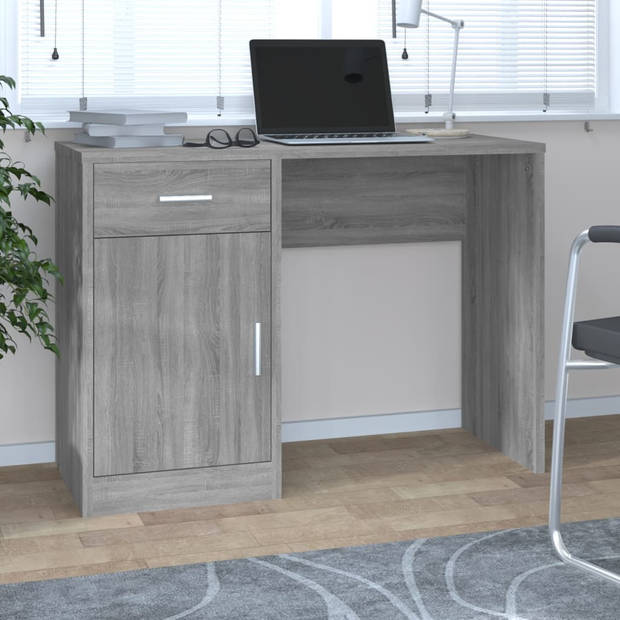 The Living Store Bureau - Grijs Sonoma Eiken - 100 x 40 x 73 cm - Duurzaam Hout