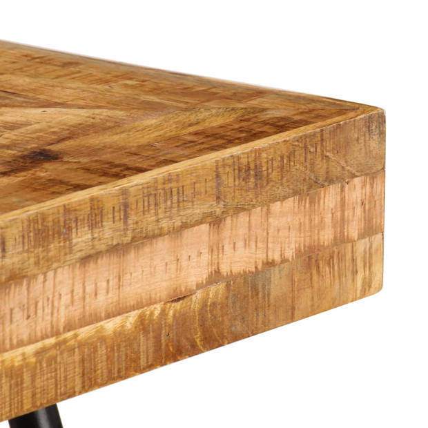 The Living Store Schrijftafel Hout - 118 x 50 x 75 cm - Massief mangohout en stalen poten