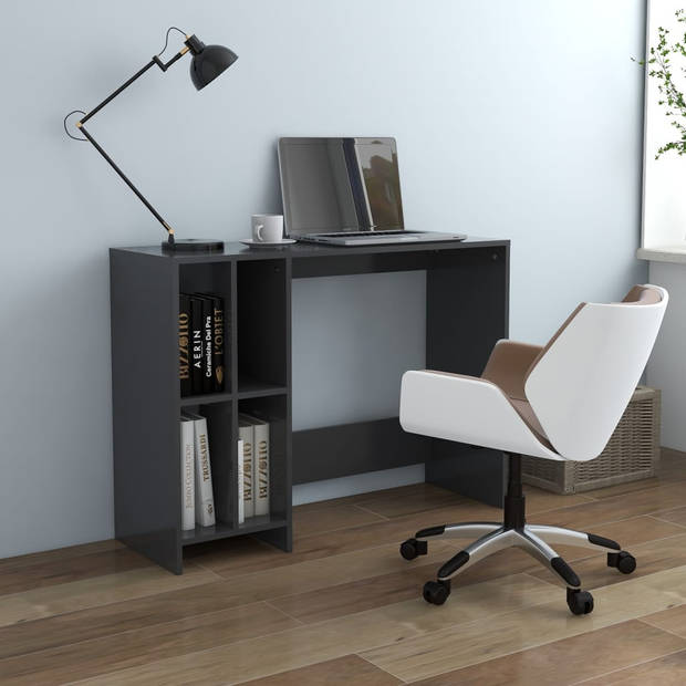 The Living Store Bureau - Modern - Bureau - 102.5 x 35 x 75 cm - Grijs spaanplaat