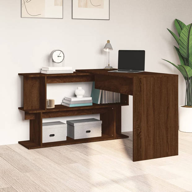 The Living Store Bureau - Studiebureau - Bruineiken - 200x50x76 cm - Met opbergruimte