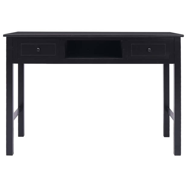 The Living Store Klassiek Houten Bureau - 110 x 45 x 76 cm - Zwart