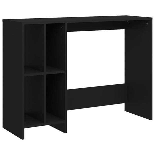 The Living Store Bureau - Strak en modern - Praktisch voor kleine ruimtes - Zwart - 102.5 x 35 x 75 cm - Met 4 schappen