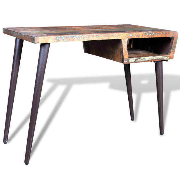 The Living Store Bureau Vintage Stijl - 110 x 50 x 80 cm - Gerecycled Massief Hout - Ijzeren Poten