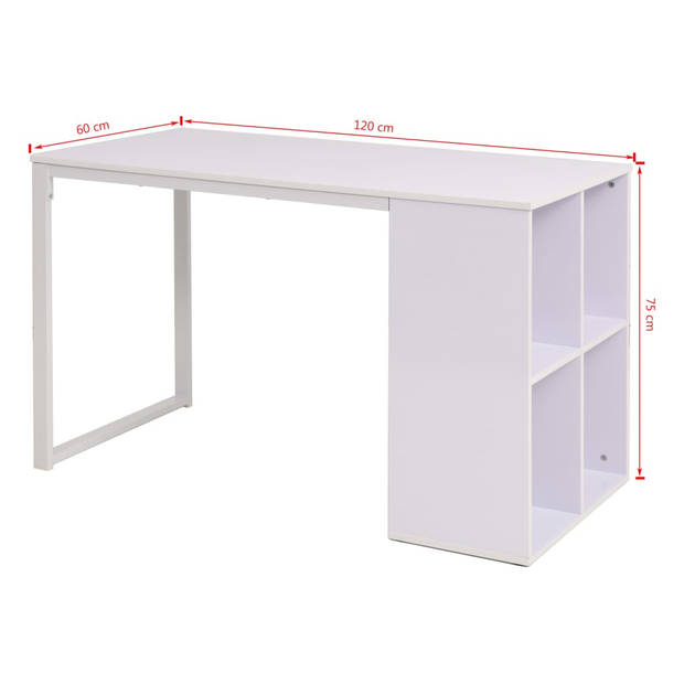 The Living Store Schrijftafel Moderne schrijftafel - 120 x 60 x 75 cm - wit