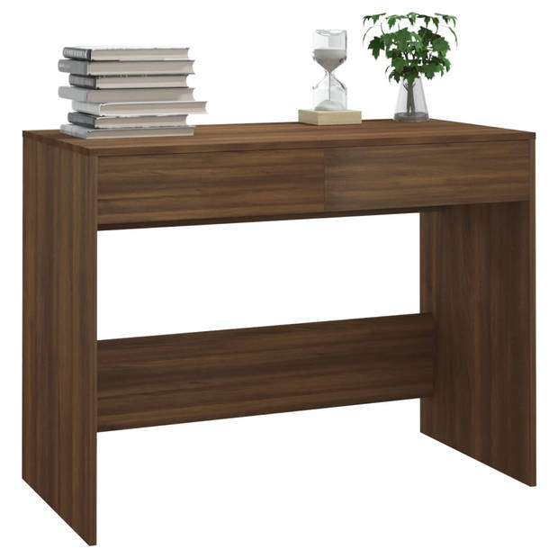 The Living Store Werktafel - Bruineiken - 101 x 50 x 76.5 cm - Stevig en stabiel