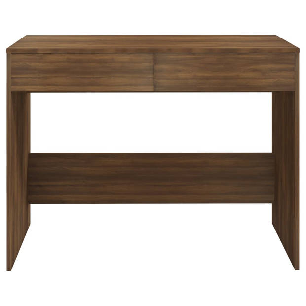 The Living Store Werktafel - Bruineiken - 101 x 50 x 76.5 cm - Stevig en stabiel