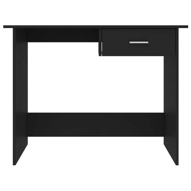 The Living Store Bureau Modern - Computerbureau - 100x50x76 cm - Zwart - Bewerkt hout