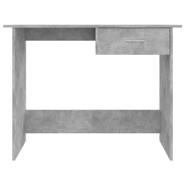 The Living Store Bureau Betongrijs - Bewerkt Hout - 100x50x76 cm - Met Lade