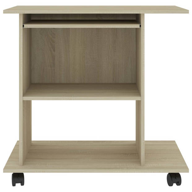 The Living Store Computerbureau - Compact - Sonoma eiken - 80 x 50 x 75 cm - Met uittrekbare toetsenbordlade