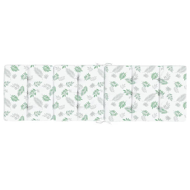 The Living Store Terrasstoelkussens - Oxford stof - 180x55x7 cm - Duurzaam en ademend - Met bladpatroon -