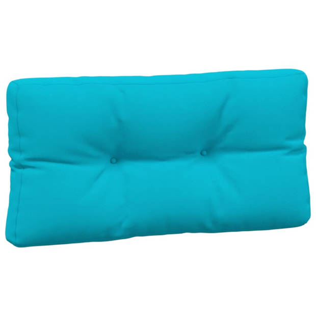The Living Store Palletkussens - Turquoise - Polyester - 120x80x12cm - Waterafstotend - Set van 2 zitkussens - 2