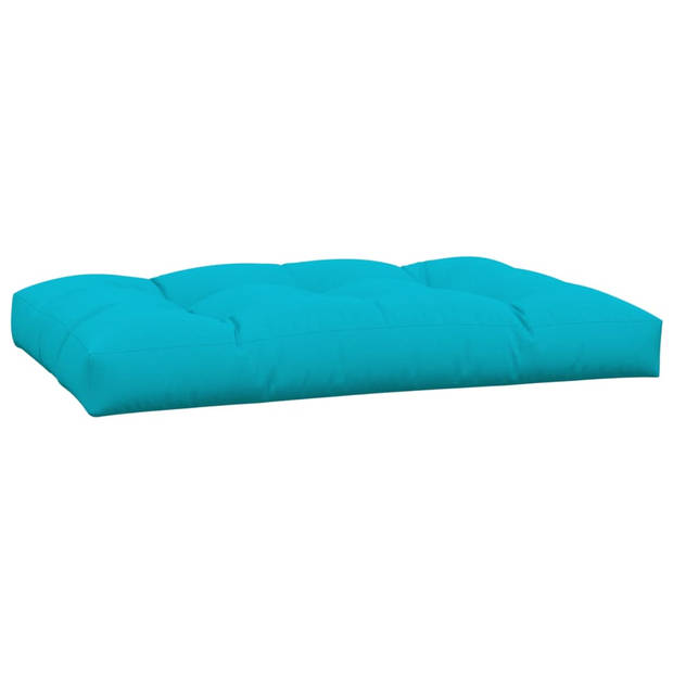 The Living Store Palletkussens - Turquoise - Polyester - 120x80x12cm - Waterafstotend - Set van 2 zitkussens - 2