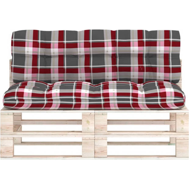 The Living Store Palletkussens - Polyester - Zachte vulling - Brede toepassing - 120 x 80 x 12 cm - Met rood