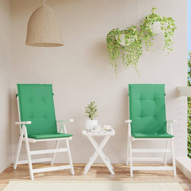 The Living Store Stoelkussens - Groen - 120 x 50 x 3 cm - Duurzaam polyester - Zachte vulling - Geschikt voor binnen en