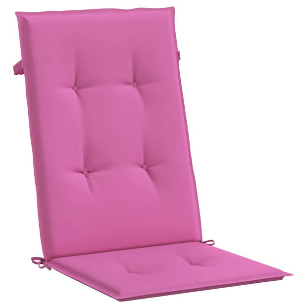 The Living Store Stoelkussens - Roze - 120 x 50 x 3 cm - Waterafstotend - Elastische band en touwtjes - 4 stuks for