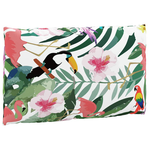 The Living Store Palletkussens - Polyester - Zachte vulling - Geschikt voor binnen en buiten - 60x60x8 cm - Met vogels