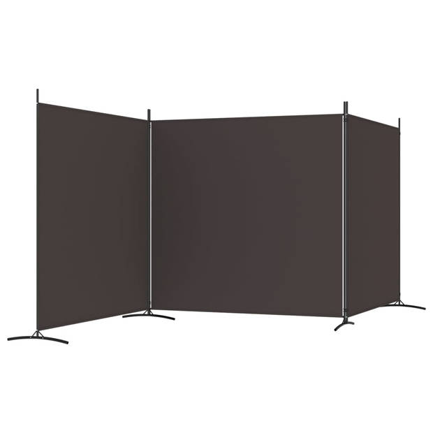 vidaXL Kamerscherm met 3 panelen 525x180 cm stof bruin