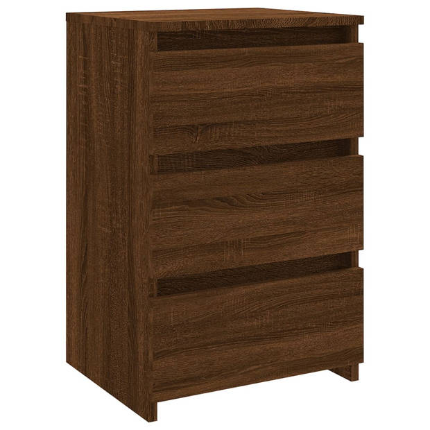 vidaXL Nachtkastjes 2 st 40x35x62,5 cm bewerkt hout bruin eikenkleur