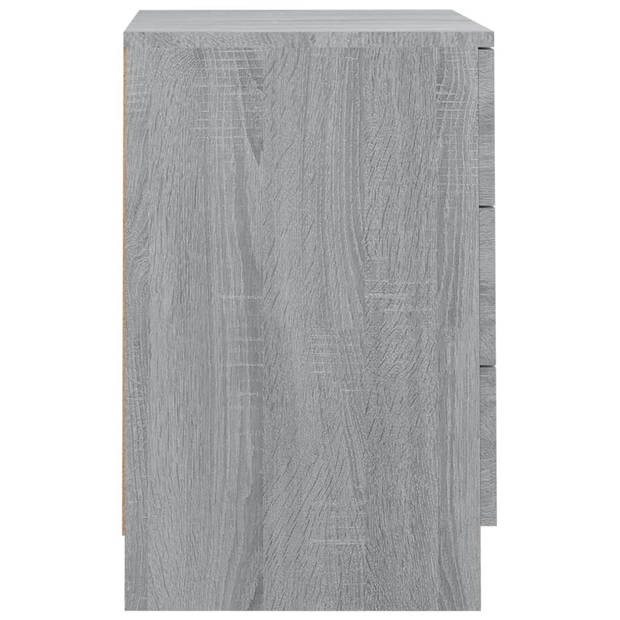 vidaXL Nachtkastjes 2 st 38x35x56 cm bewerkt hout grijs sonoma eiken