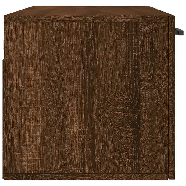 The Living Store Wandkast Bruineiken - Zwevende Kast 100x36.5x35cm - Duurzaam hout - Opbergruimte - Wandgemonteerd -