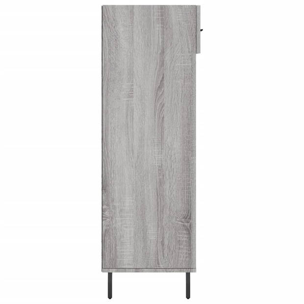 The Living Store Schoenenkast - Elegante opberger - Hout - IJzer - 60x35x105 cm - Grijs Sonoma Eiken - Met lade en 5