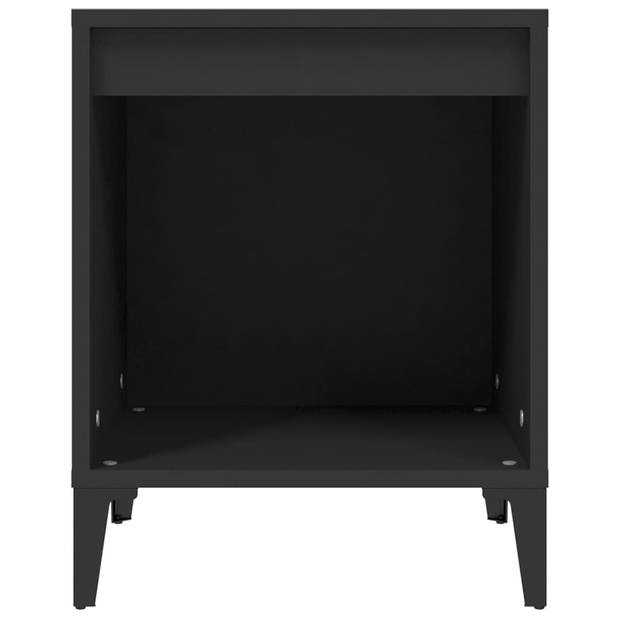 vidaXL Nachtkastje 40x35x50 cm zwart