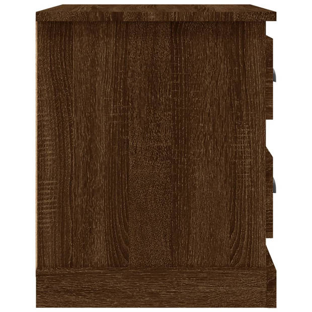 vidaXL Nachtkastjes 2 st 39x39x47,5 cm bewerkt hout bruin eikenkleur