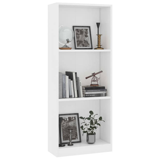 The Living Store Boekenkast - Modern - Type- Hoge boekenkast - Afmetingen- 40x24x108 cm - Kleur- Wit - Materiaal-