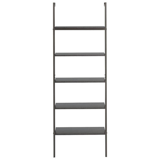 vidaXL Ladderrek met 5 schappen 64x35x185 cm zwart