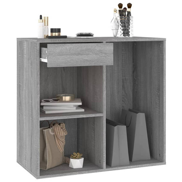 The Living Store Cosmeticakast - Cosmetica - Opbergoplossing - 80x40x75cm - Grijs Sonoma Eiken - Hoogwaardig bewerkt