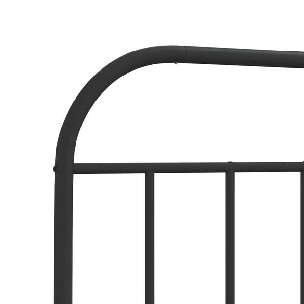 vidaXL Bedframe met hoofd- en voeteneinde metaal zwart 75x190 cm