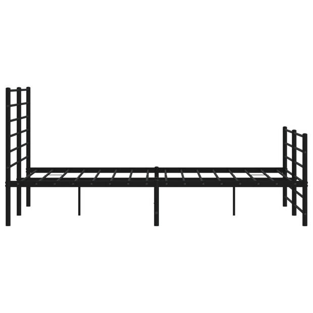 vidaXL Bedframe met hoofd- en voeteneinde metaal zwart 135x190 cm