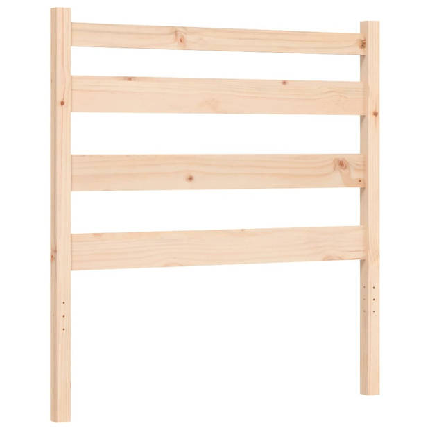 vidaXL Bedframe met hoofdbord massief hout 90x200 cm