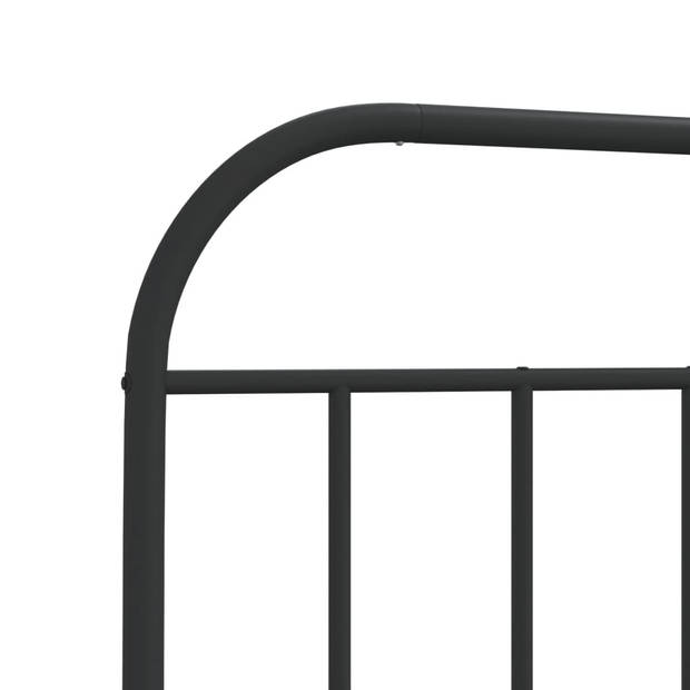 vidaXL Bedframe met hoofdbord metaal zwart 100x190 cm