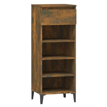 The Living Store Schoenenrek - Gerookt eiken - 40x36x105 cm - Duurzaam en stabiel