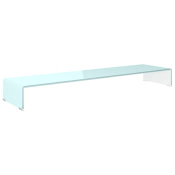 The Living Store TV-meubel Groene Glasconstructie - 120x30x13cm - 12mm dikte