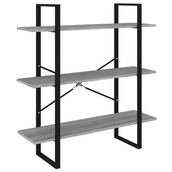 The Living Store Boekenkast - Grijs Sonoma Eiken - 100 x 30 x 105 cm - Stevig Houten Frame