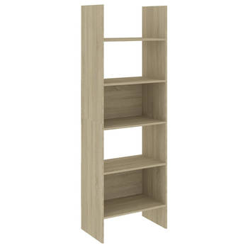 The Living Store Opbergkast Sonoma Eiken - 60 x 35 x 180 cm - 5 ruime vakken