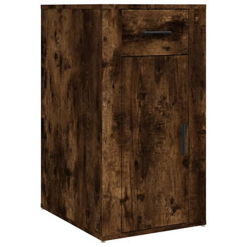 The Living Store Kantoorkast - Gerookt Eiken - 40 x 49 x 75 cm - Duurzaam hout - Voldoende opbergruimte
