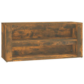 The Living Store Schoenenkast - Gerookt Eiken - 100 x 35 x 45 cm