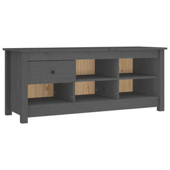 The Living Store Schoenenkast - Grenenhout - 110 x 38 x 45.5 cm - Grijs